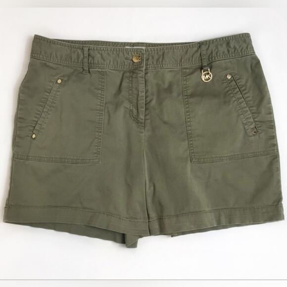 MICHAEL Michael Kors Green Khaki Shorts Size 12 - Picture 1 of 8